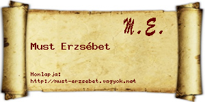 Must Erzsébet névjegykártya