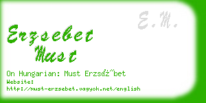 erzsebet must business card